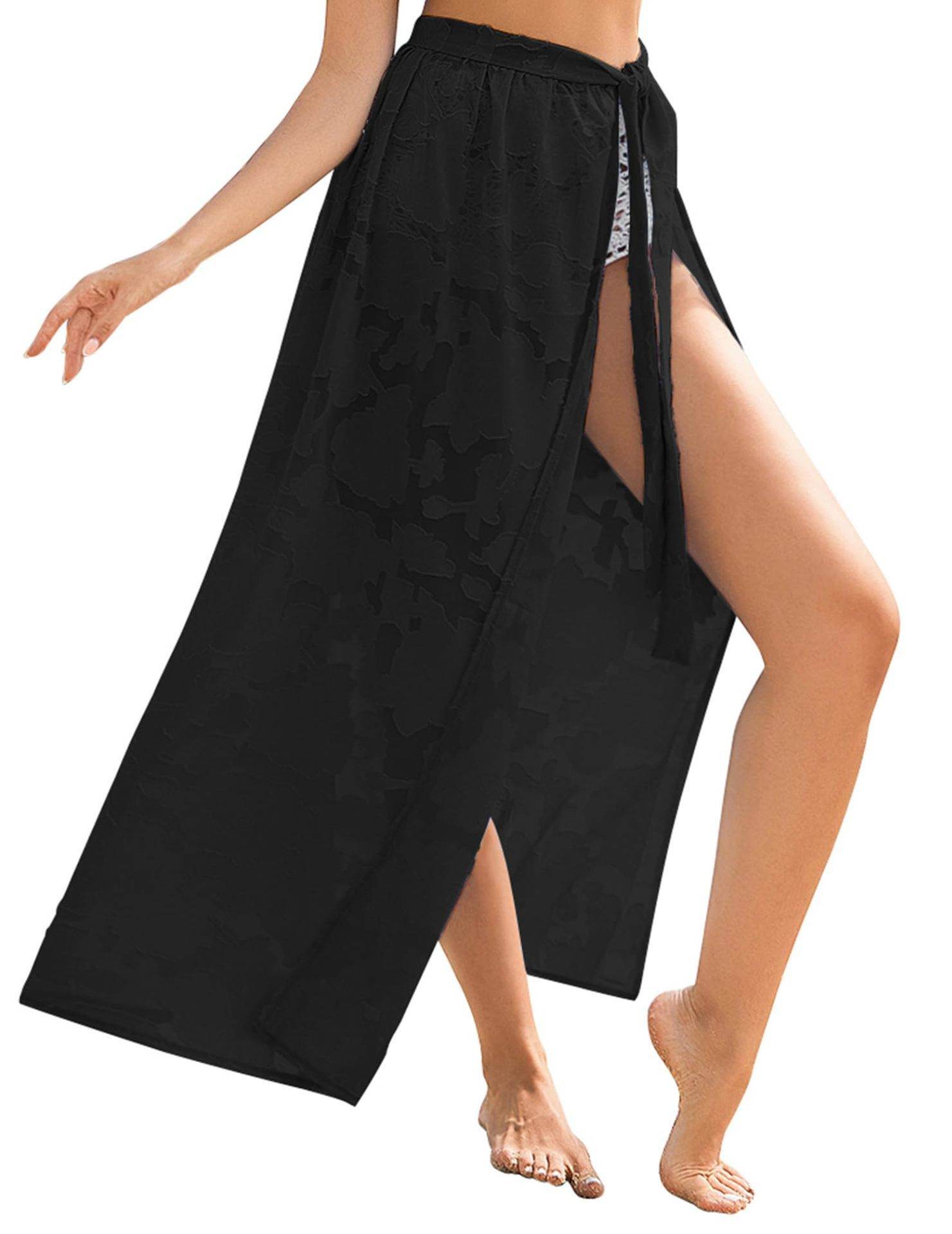 Elegant Transparent Floral Swimsuit Overskirt - Lightweight Beachwear for Summer - Buy Center