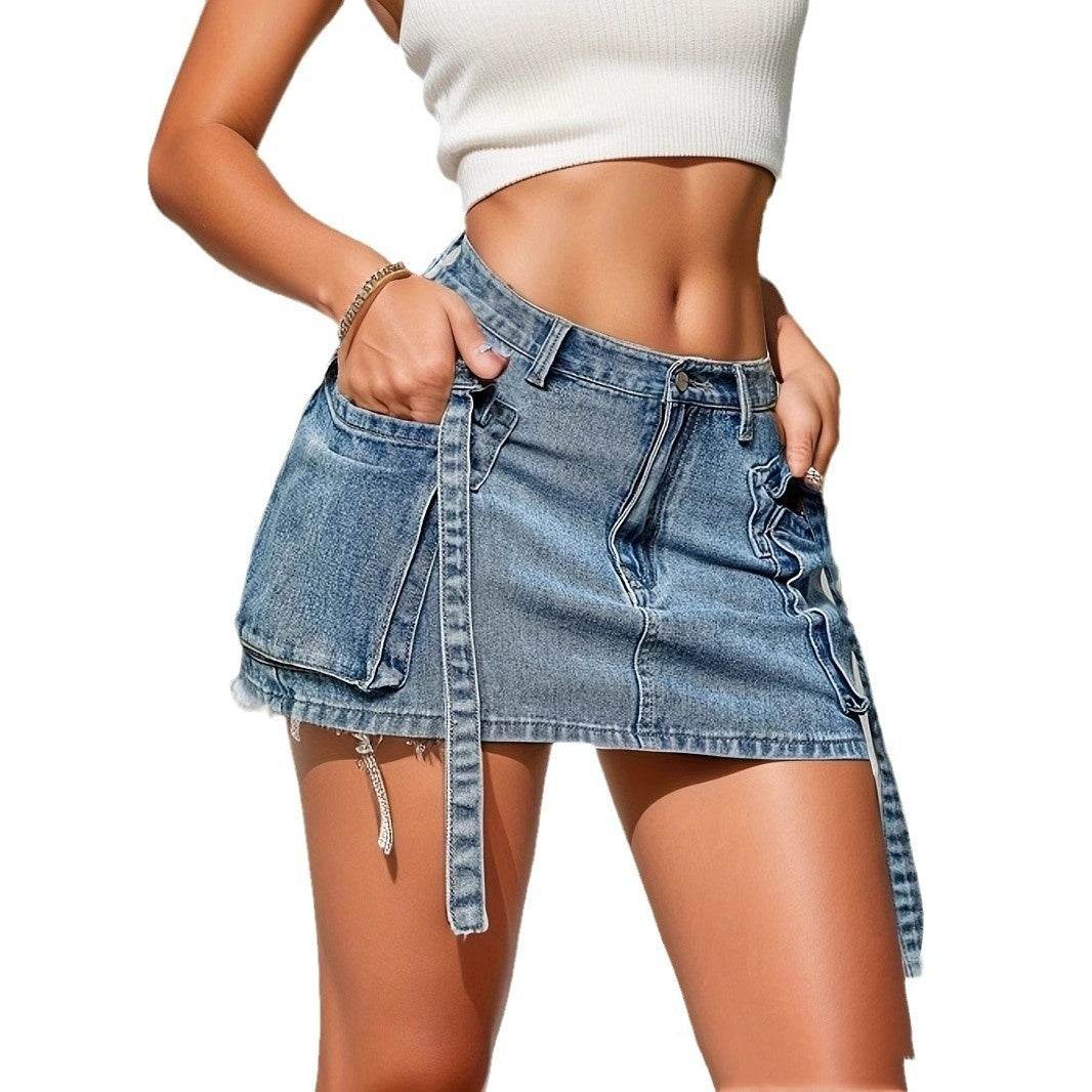 Summer Sheath Denim Skirt - Stylish Women’s Short Blue Cotton Skirt 2025 - Buy Center
