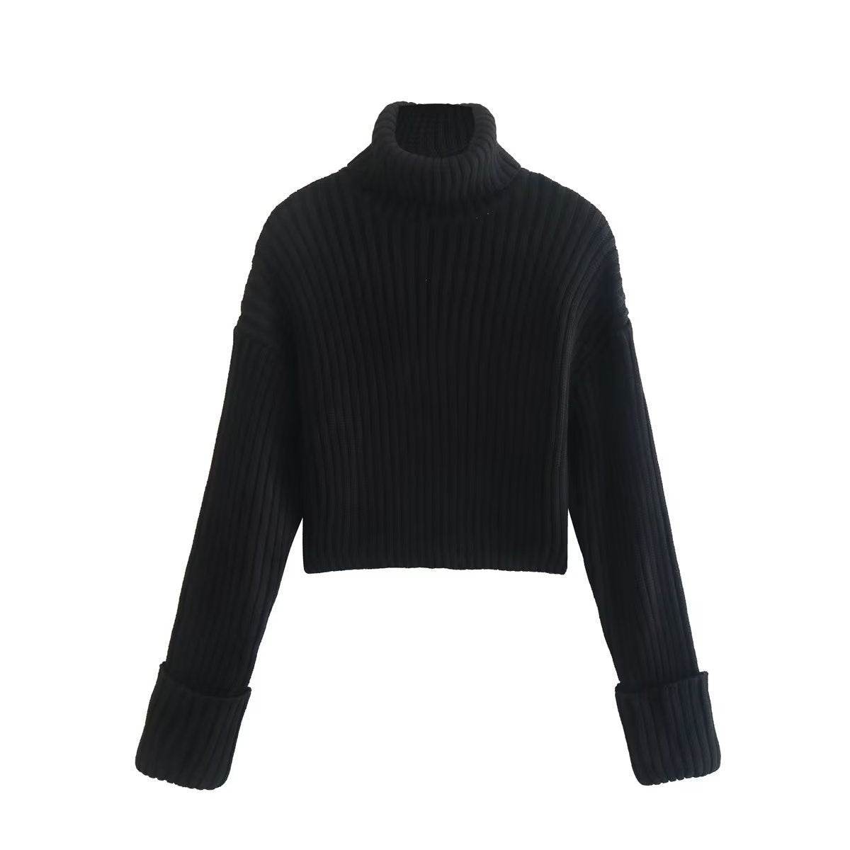 Buycenter Women's Turtleneck Sweater - Striped Loose Pullover Style - Buy Center