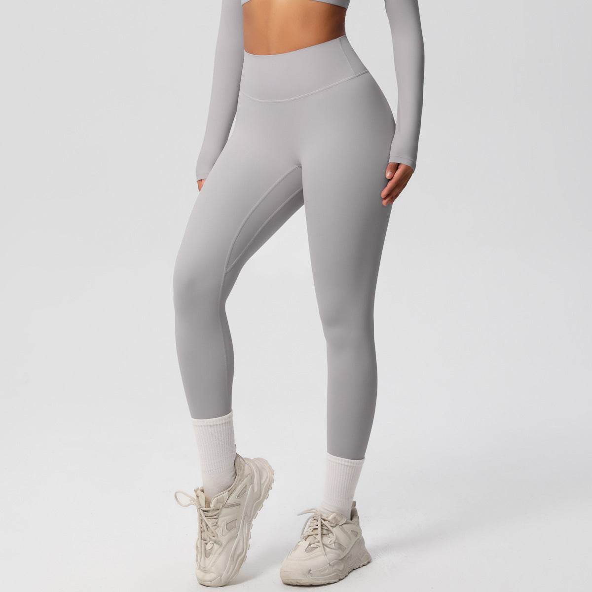 High Waist Nude Feel Leggings - Skin-Friendly Sports Tights for Fitness - Buy Center