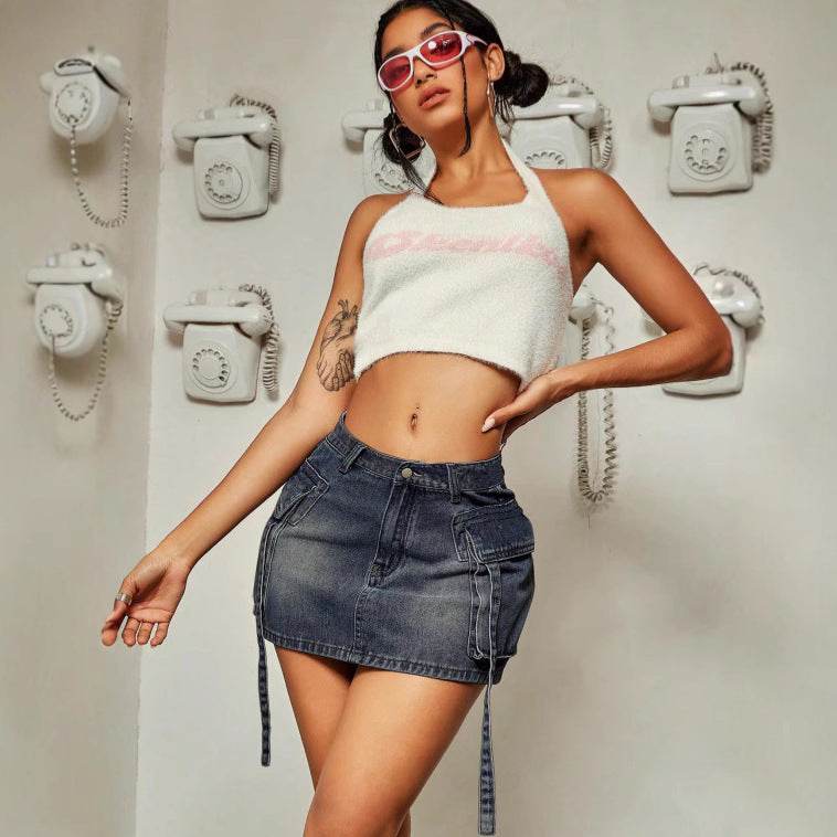 Buycenter Cargo Pocket Denim Skirt - A-Line Short Skirt for All Sizes - Buy Center