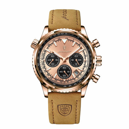 Men's Multi-Functional Quartz Watch - Waterproof Leather Strap, Stylish Design - Buy Center
