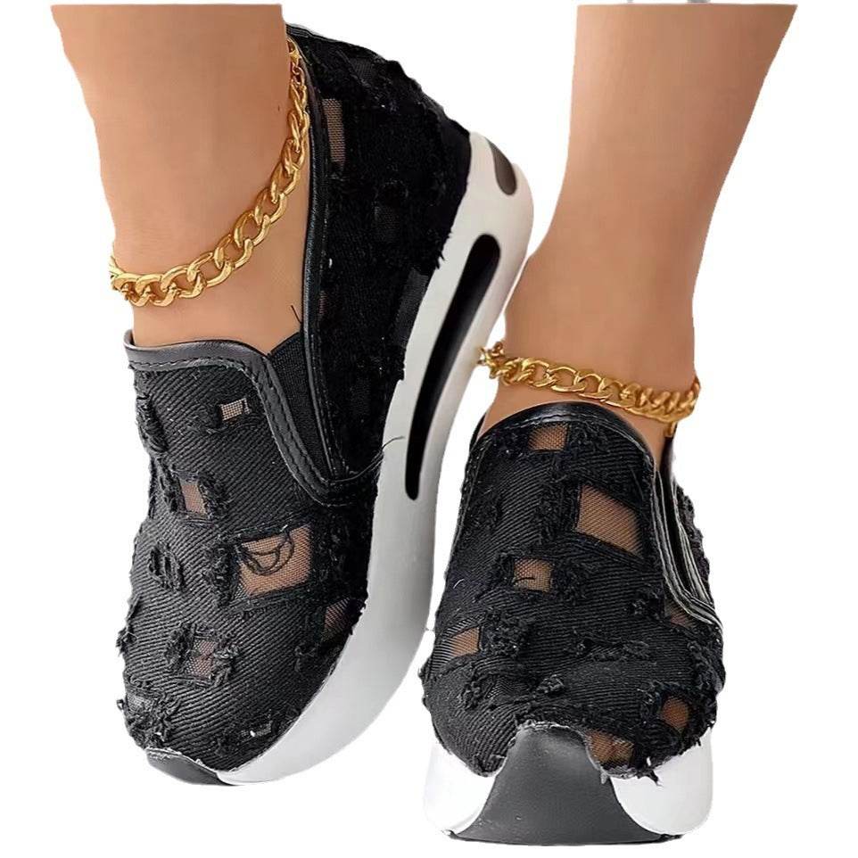 Plus Size Wedge Flats for Women - Breathable Hidden Heels, Stylish Colors - Buy Center