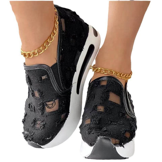 Plus Size Wedge Flats for Women - Breathable Hidden Heels, Stylish Colors - Buy Center