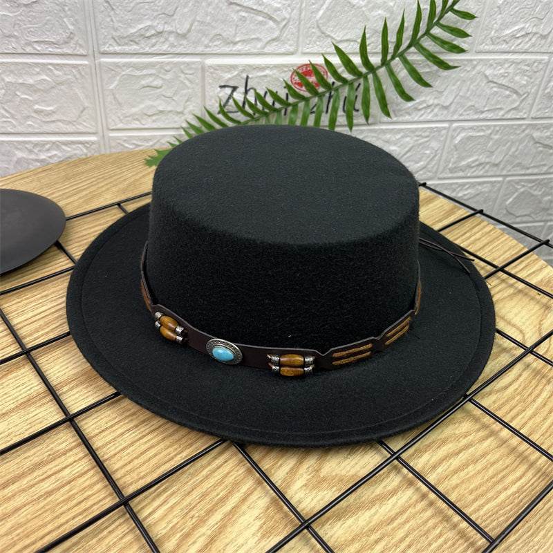 British Retro Woolen Wide Brim Hat - Stylish Fedora for All Ages - Buy Center