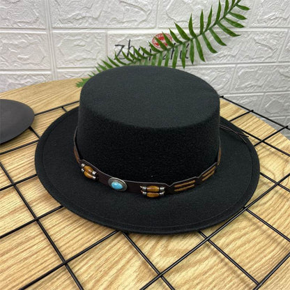 British Retro Woolen Wide Brim Hat - Stylish Fedora for All Ages - Buy Center