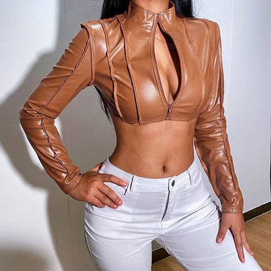 Buycenter Autumn Winter Leather Jacket - Slim Fit Zipper Design - Buy Center