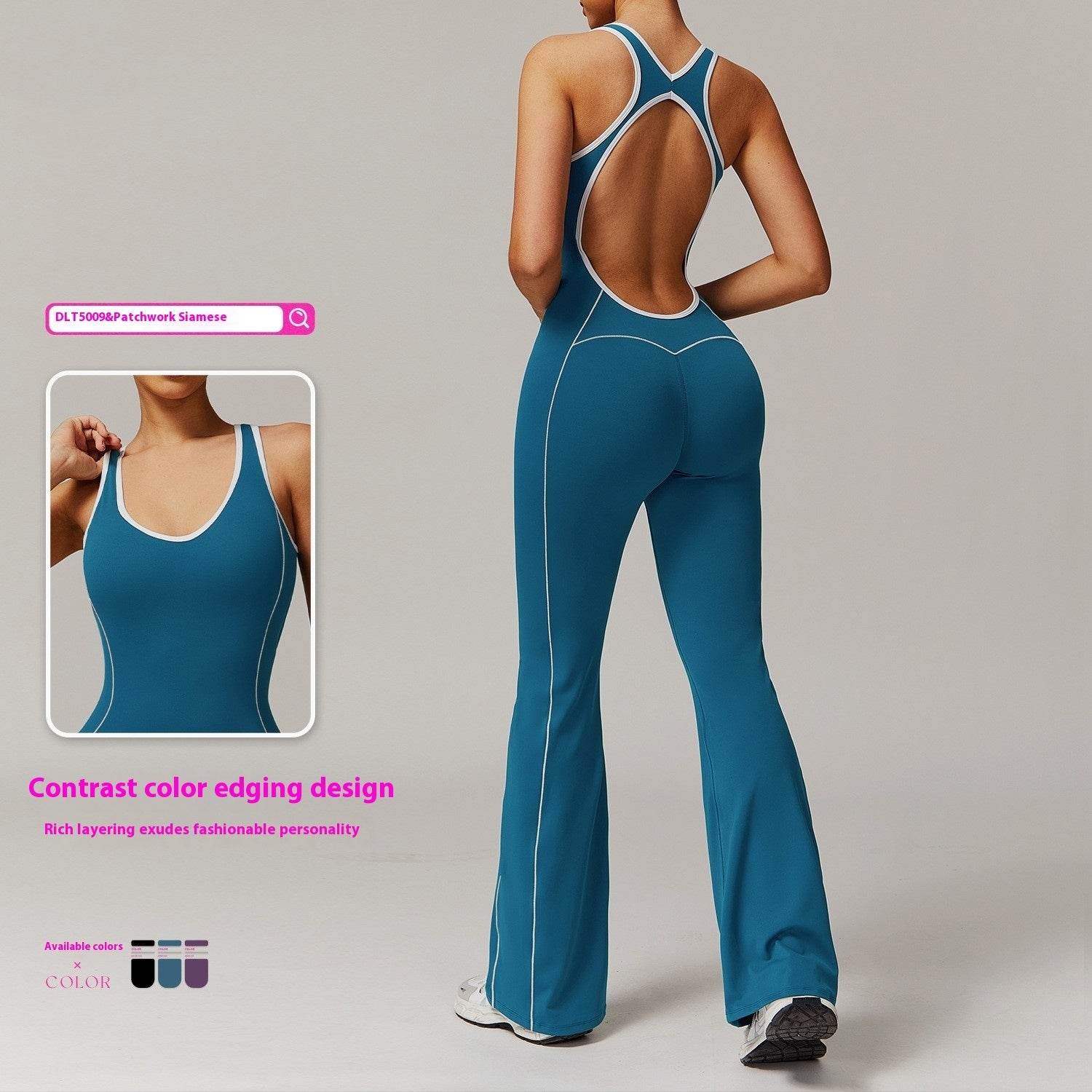 Stylish Hollow Back Yoga Jumpsuit - Breathable Comfort for Dance & Fitness - Buy Center
