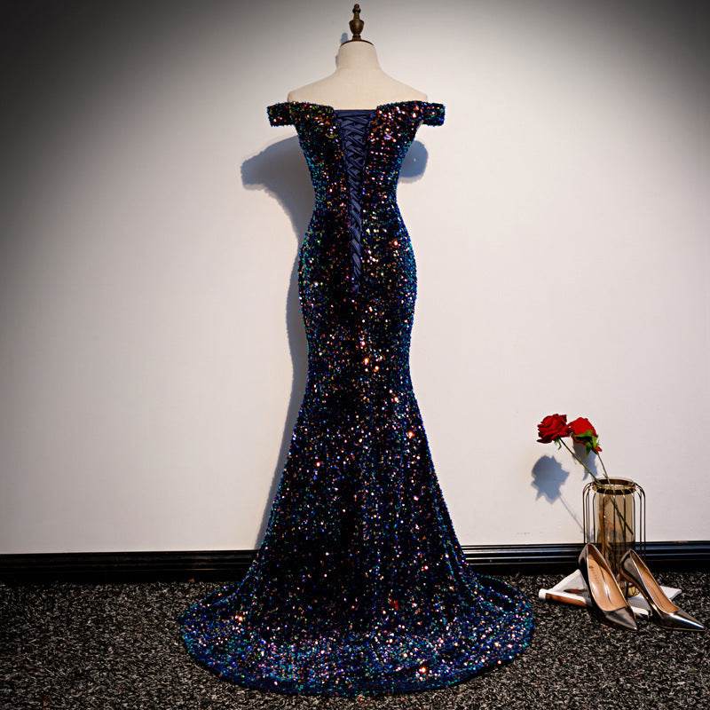 Buycenter Navy Fishtail Sequins Skirt - Elegant Evening Dress for Every Occasion - Buy Center