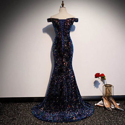 Buycenter Navy Fishtail Sequins Skirt - Elegant Evening Dress for Every Occasion - Buy Center