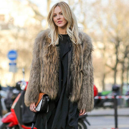 Autumn Real Fur Faux Fur Coat - Trendy Tie-Dye Design for Women - Buy Center