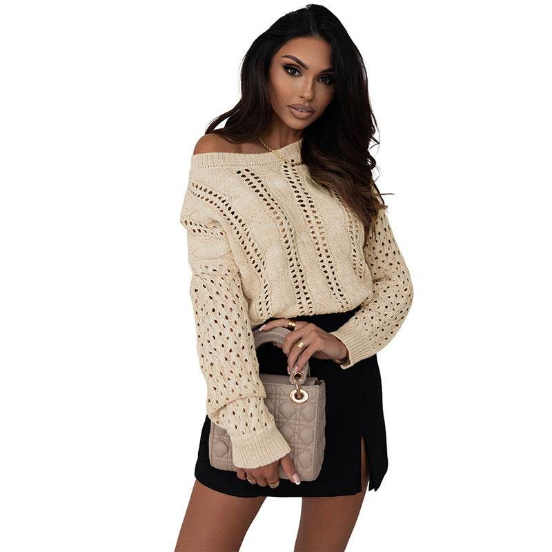 Buycenter Women's Solid Color Knit Sweater - Casual Round Neck Pullover - Buy Center