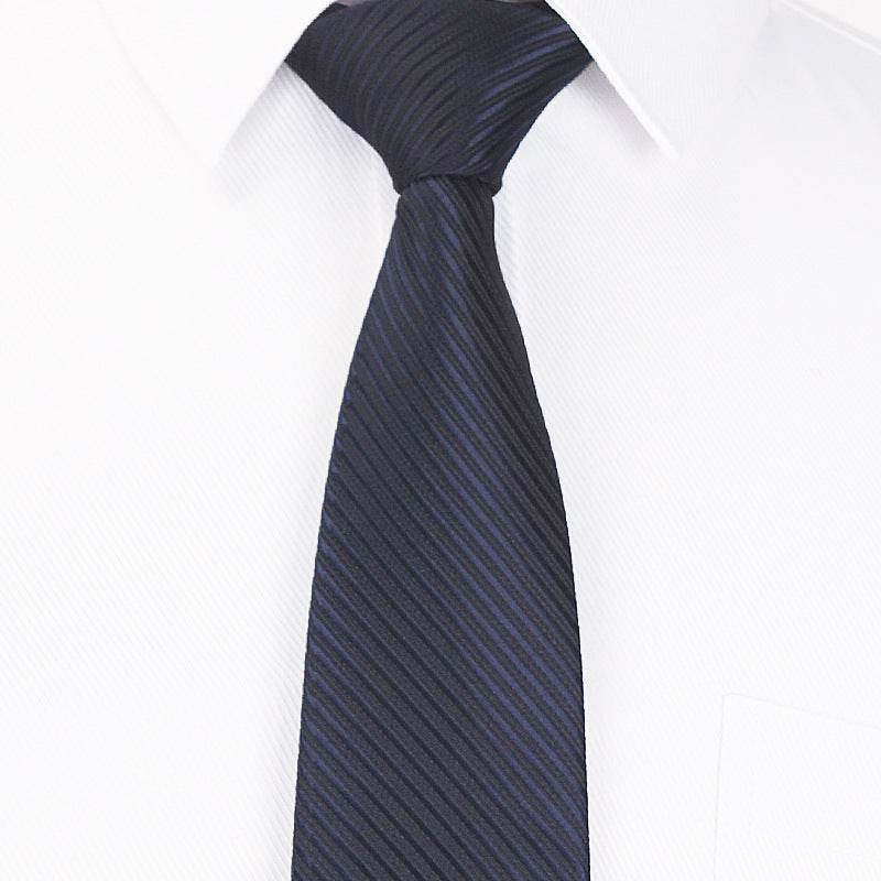 Stylish Dark Striped Tie - 8CM Polyester Hand Tie for Business Wear - Buy Center