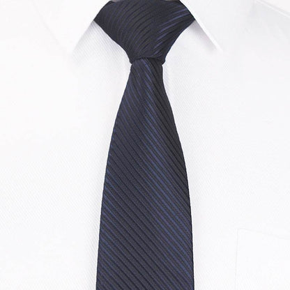 Stylish Dark Striped Tie - 8CM Polyester Hand Tie for Business Wear - Buy Center