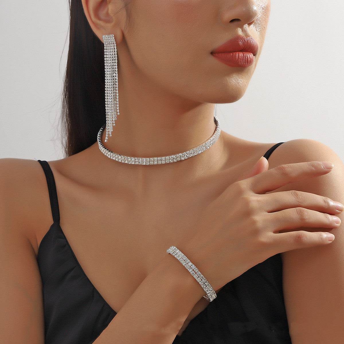Buycenter Diamond Choker Necklace Set - Stylish Jewelry for Women - Buy Center