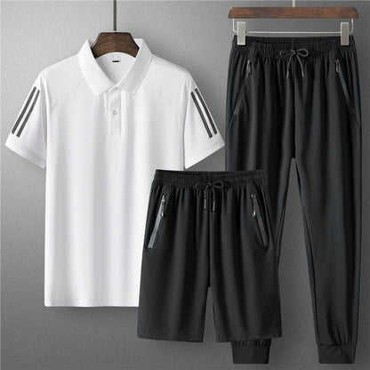 Men's Summer Ice Silk Casual Suit - Comfortable and Breathable Loungewear - Buy Center