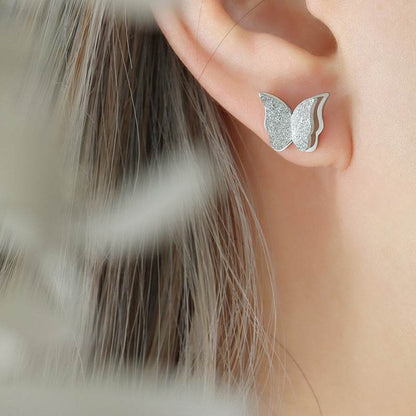 Cute Butterfly Titanium Steel Jewelry Set - Necklace, Earrings & Rings - Buy Center
