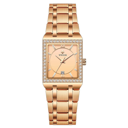 Grip Love Square Steel Band Watch - Waterproof Quartz Stylish for Women - Buy Center