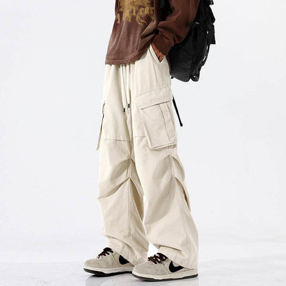 Men's Retro Pleated Cargo Pants - Casual Straight-Leg Styles for 2025 - Buy Center