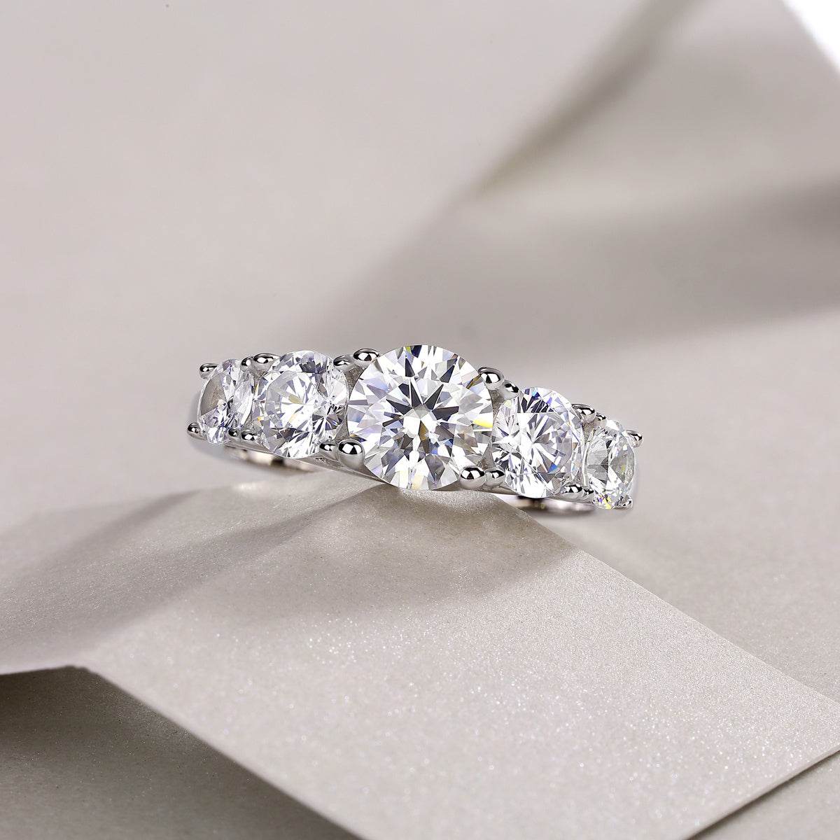 Buy Center Luxury Moissanite Diamond Rings - 925 Silver Jewelry Collection - Buy Center