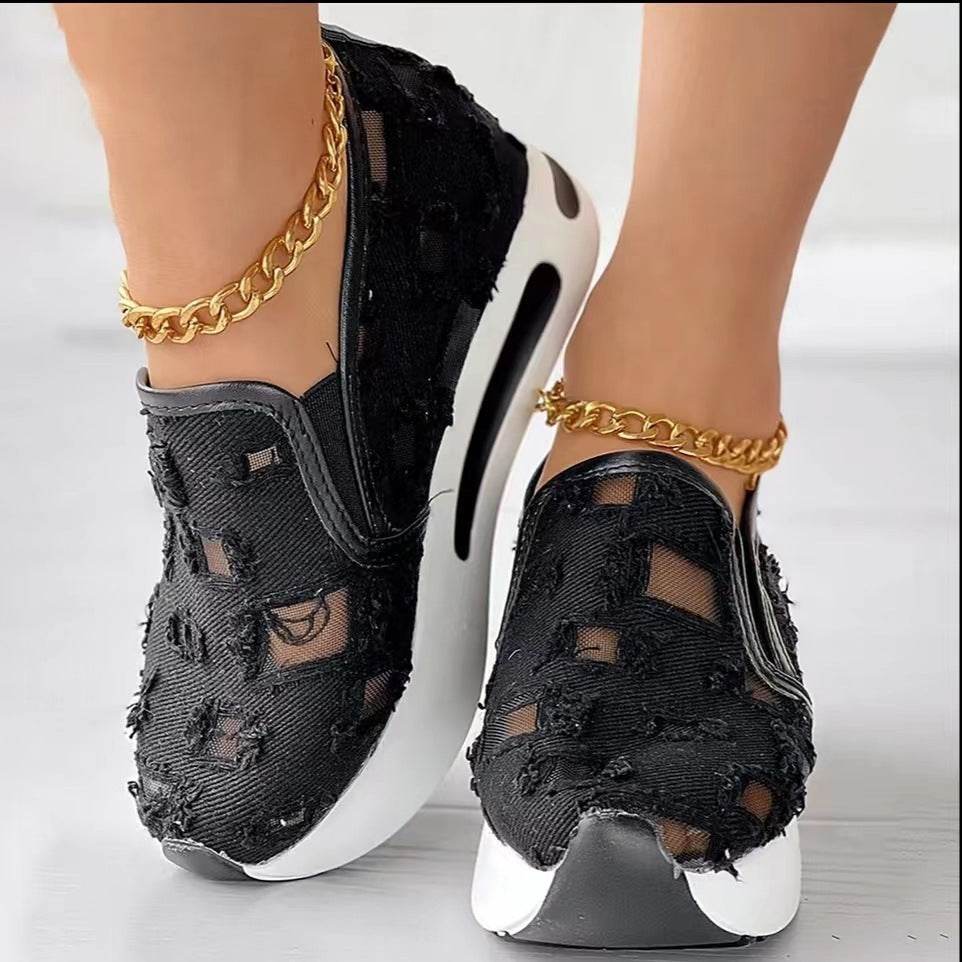 Plus Size Wedge Flats for Women - Breathable Hidden Heels, Stylish Colors - Buy Center