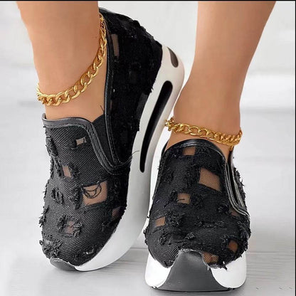 Plus Size Wedge Flats for Women - Breathable Hidden Heels, Stylish Colors - Buy Center