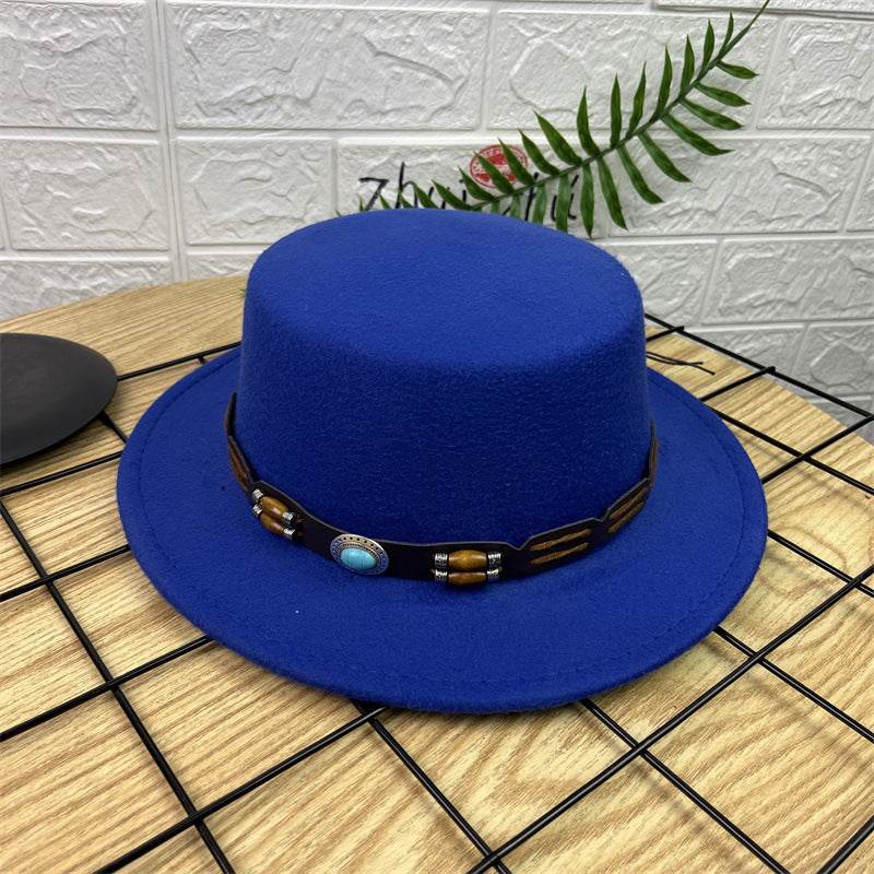 British Retro Woolen Wide Brim Hat - Stylish Fedora for All Ages - Buy Center