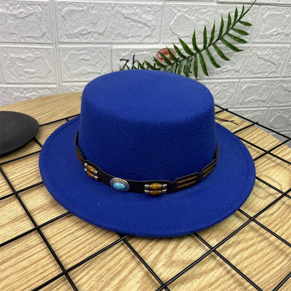 British Retro Woolen Wide Brim Hat - Stylish Fedora for All Ages - Buy Center
