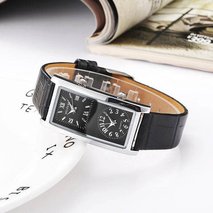 Double Dial Casual Watch - Lightweight, Stylish Time Zone Tracker - Buy Center