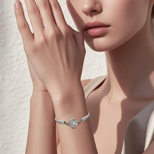 Buy Center Sisters Friendship Silver Bracelet - Exquisite Gift for Sisters - Buy Center
