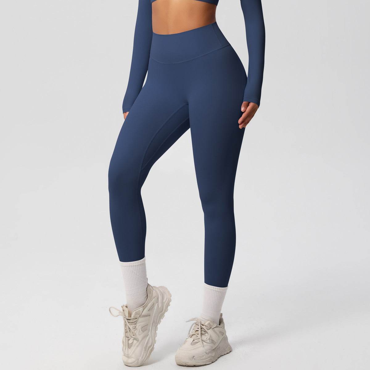 High Waist Nude Feel Leggings - Skin-Friendly Sports Tights for Fitness - Buy Center