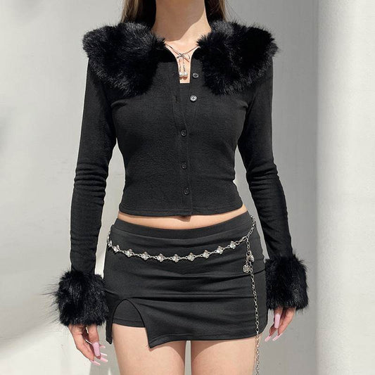 Women's Slim Fit Long Sleeve Black Cardigan - Stylish Blazer Coat 2025 - Buy Center