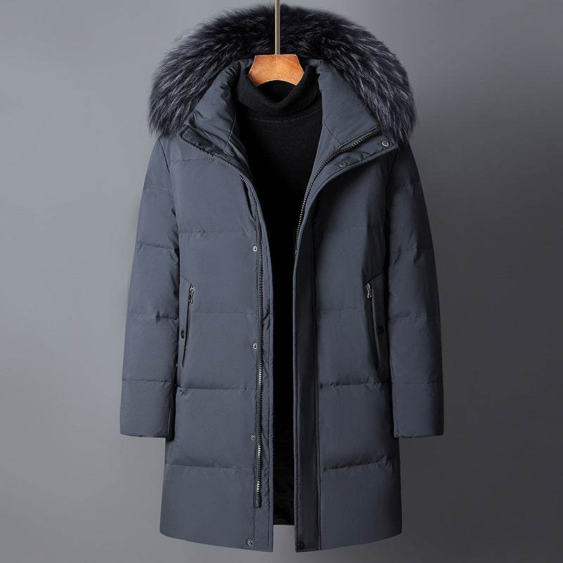 Men's Loose Down Jacket Coat - Stylish Solid Color for Everyday Wear - Buy Center