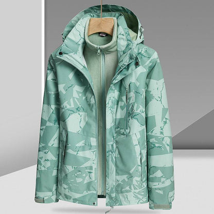 Three-in-One Camouflage Parka - Removable Mink Fur Liner for Outdoors - Buy Center