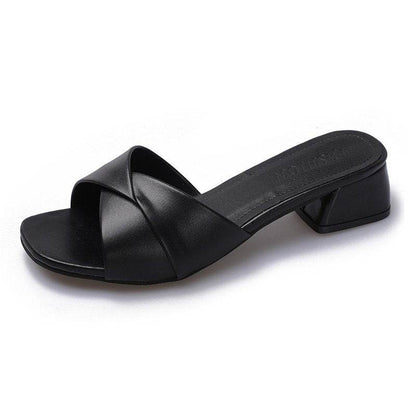 Women’s Summer Half Slippers – Soft PU & Trendy Square Toe Design - Buy Center