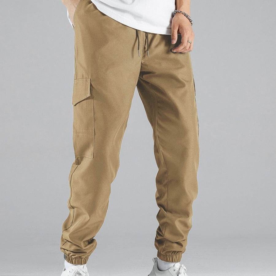 Men's Multi-Pocket Workwear Pants - Casual Straight Fit, Durable & Stylish - Buy Center