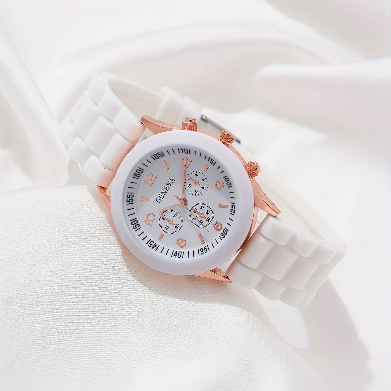 Buy Center Women's Imitation Leather Watch Set - Elegant Jewelry Bundle - Buy Center