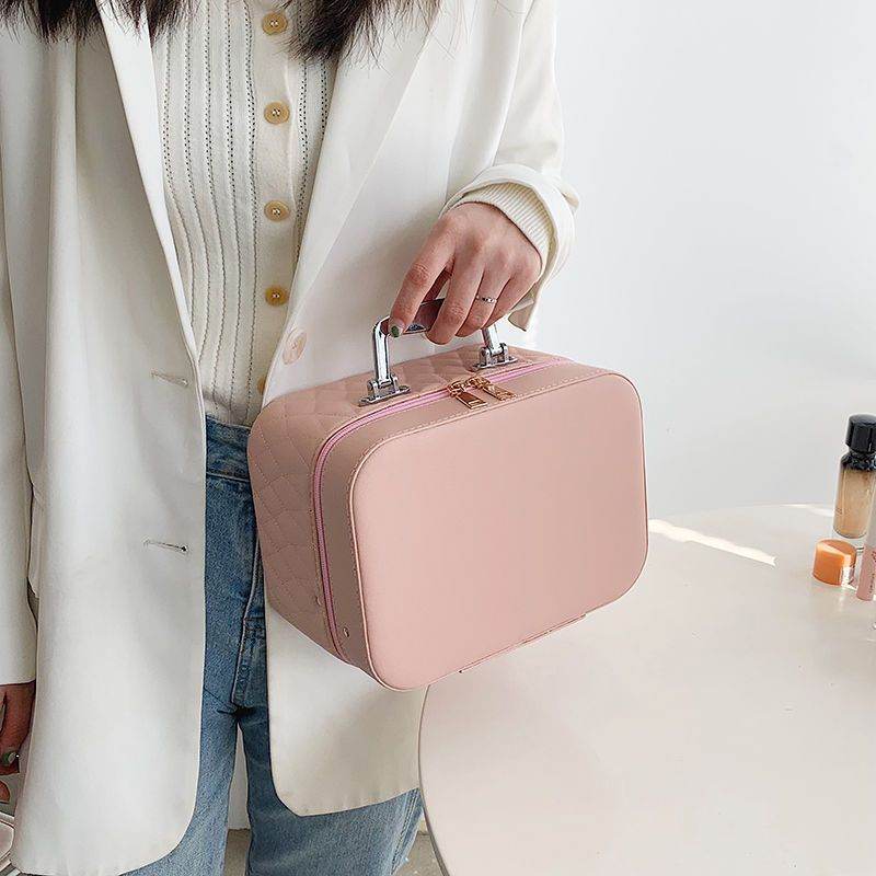 Buycenter Double-Layer Cosmetic Bag with Mirror - Large Capacity Storage - Buy Center