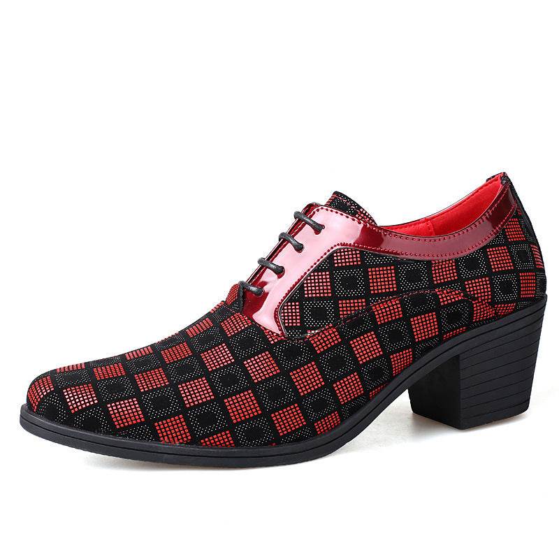 Buycenter Men's Thick Heel Pointy Toe Leather Shoes - Stylish & Comfortable - Buy Center
