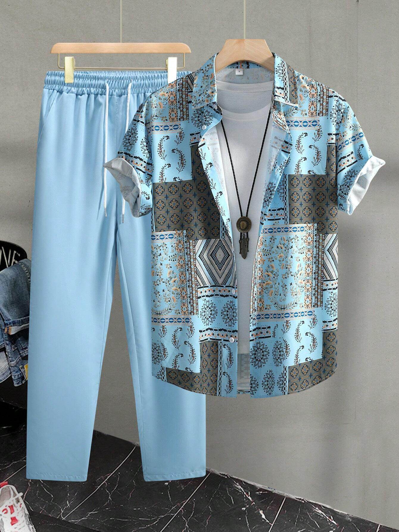 Ethnic Style Casual Shirt & Trousers Suit for Men - Premium Comfort & Style - Buy Center