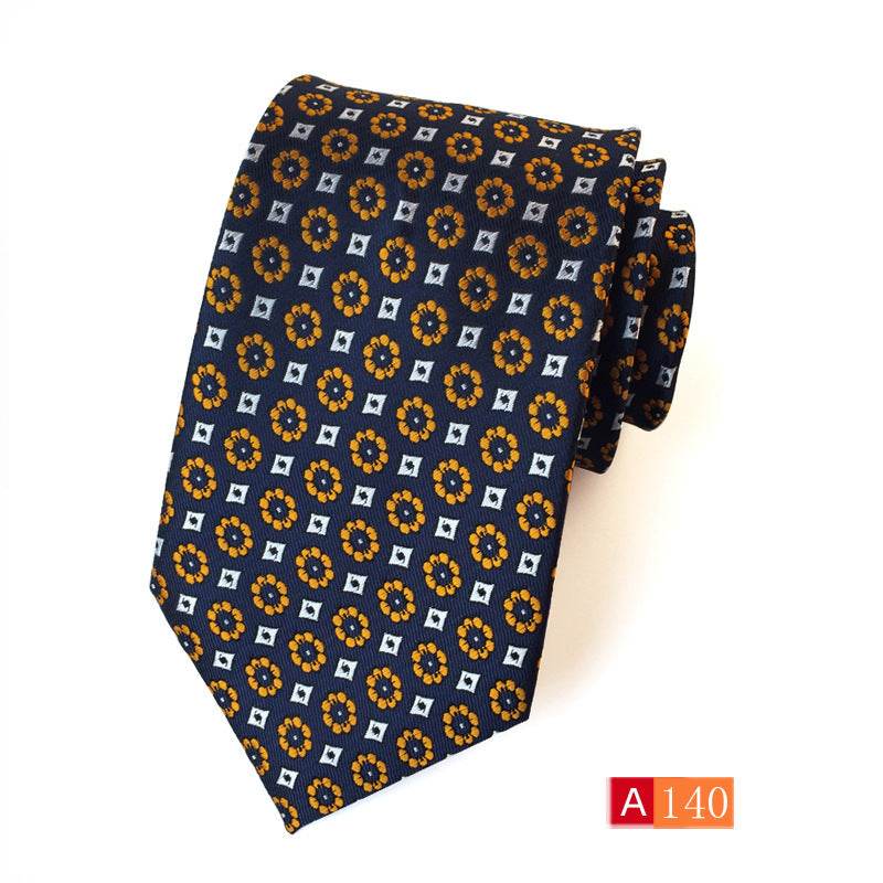 Buycenter Men's Jacquard Tie - Classic Black Stylish Formal Accessory - Buy Center