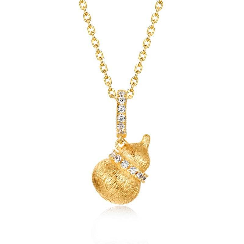 Buycenter 10K Gold & S925 Silver Brushed Calabash Pendant Necklace - Buy Center