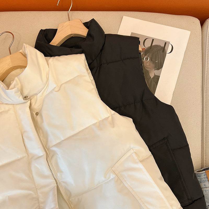 Women's Down Cotton Vest - Trendy Korean Style for Autumn & Winter - Buy Center