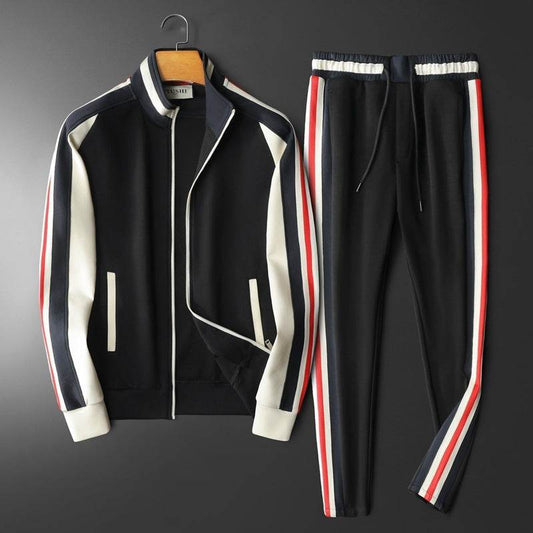 Men's Casual Suit - Trendy Black Sweater & Trousers Set for 2025 - Buy Center