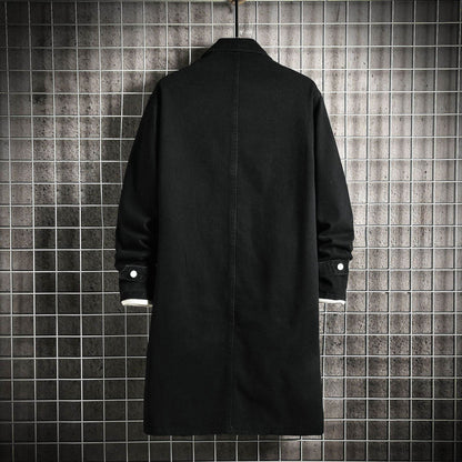 Men's Denim Trench Coat - Stylish Casual Mid-Length for All Occasions - Buy Center