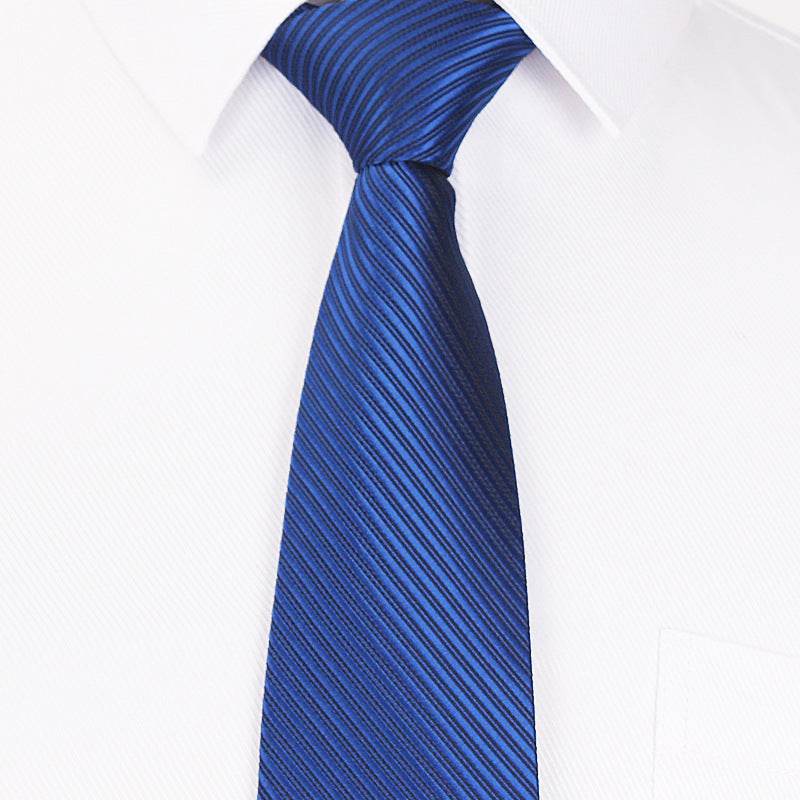 Stylish Dark Striped Tie - 8CM Polyester Hand Tie for Business Wear - Buy Center