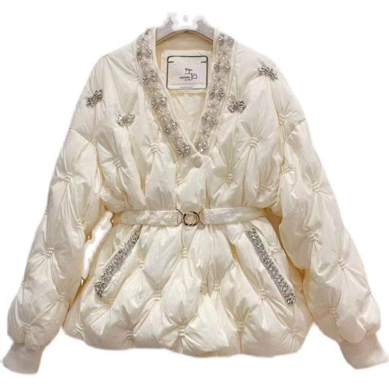 Buycenter V Neck Down Jacket Coat for Women - Stylish & Warm Trench - Buy Center