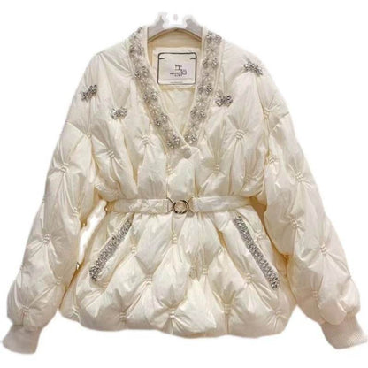 Buycenter V Neck Down Jacket Coat for Women - Stylish & Warm Trench - Buy Center