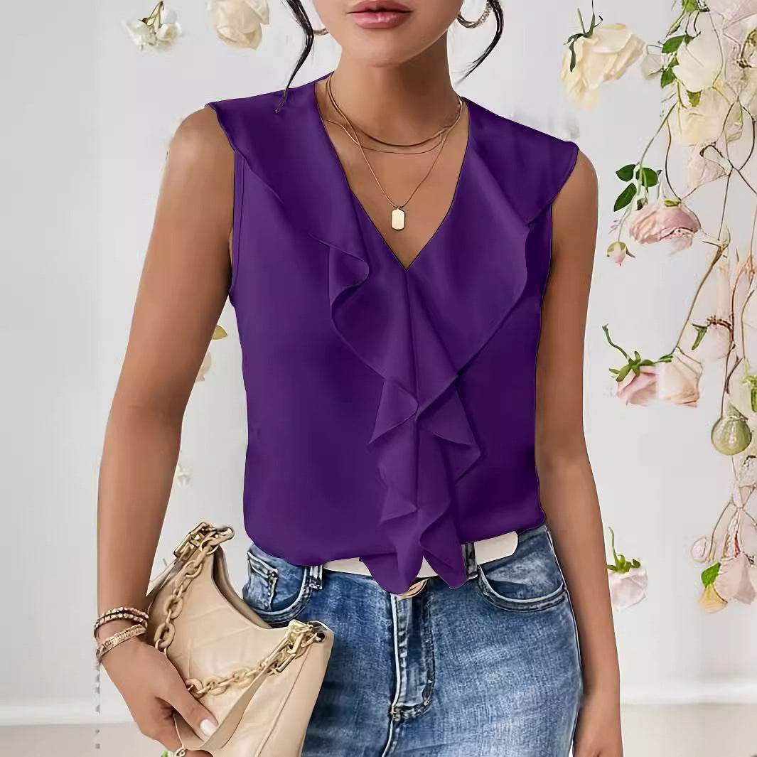 Buycenter Sleeveless Chiffon Shirt - Elegant Ruffles for Every Occasion - Buy Center