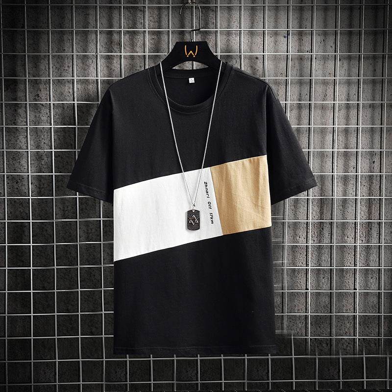 Buycenter Men's Summer Short-Sleeved T-Shirt - Casual Stripe Design - Buy Center